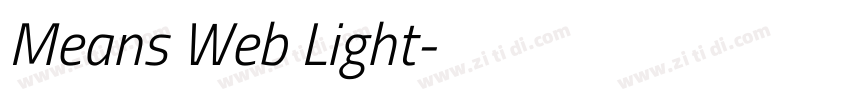 Means Web Light字体转换